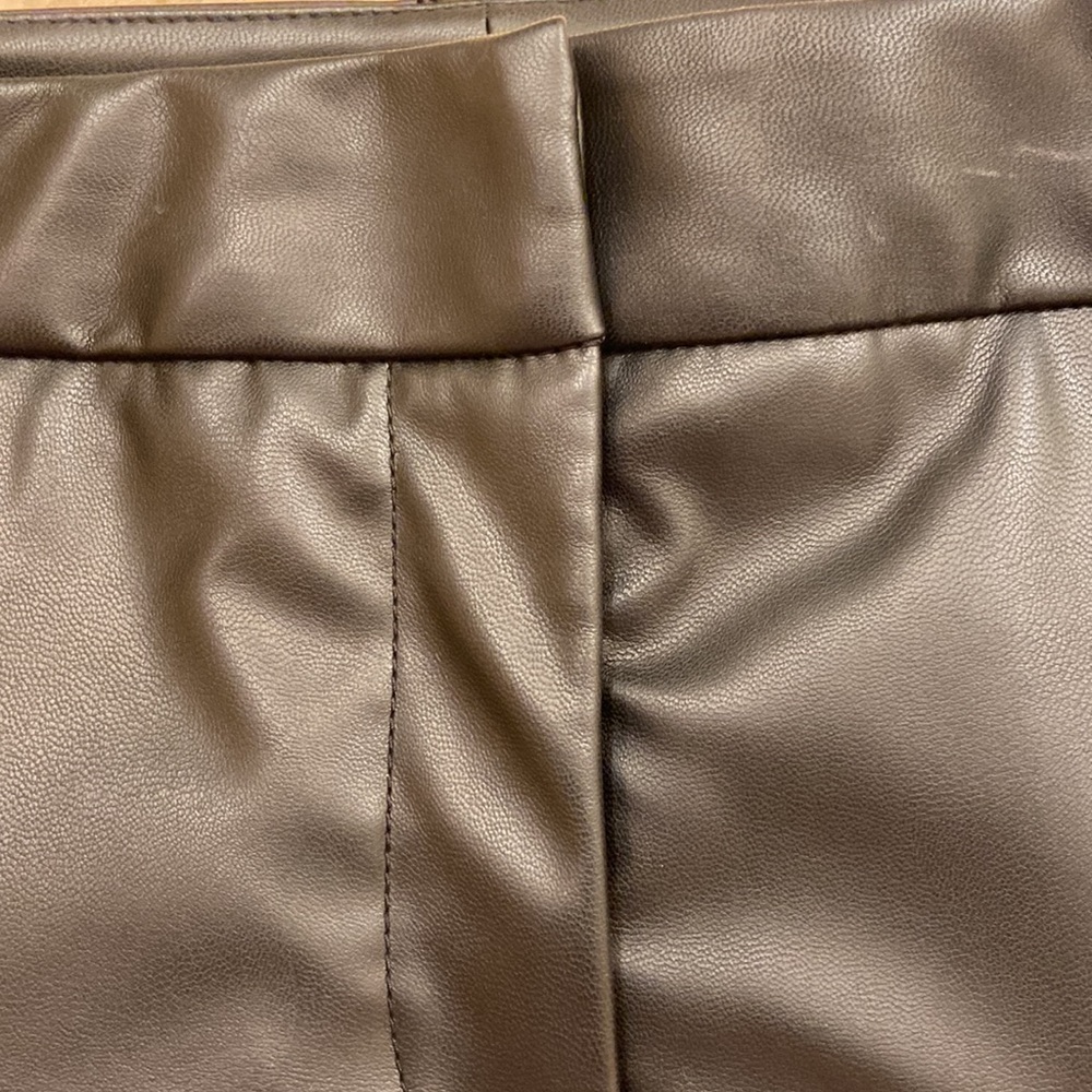 Velvet Faux leather Honey Trousers black. Size 2. Like new. - Picture 4 of 10